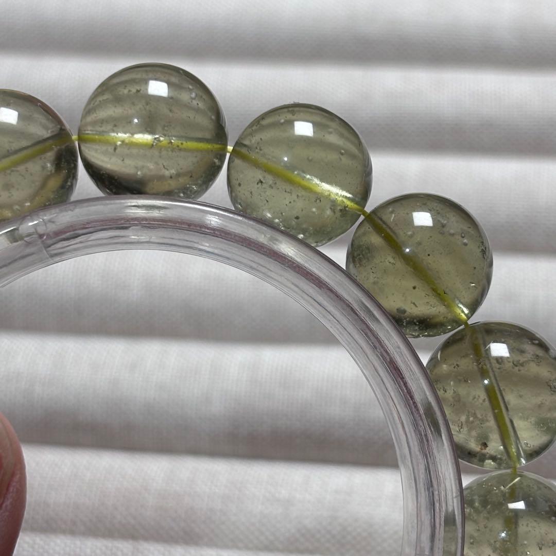 高級品高透明度リビアングラスブレスレットパワーストーン隕石天然石