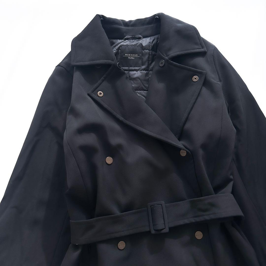 マックスマーラ ウィークエンド /中綿アウター トレンチコート 黒 40 ベルト