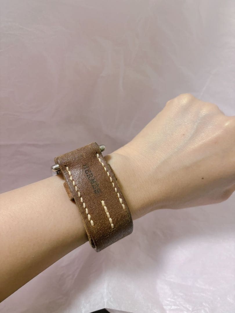 RAME0209マルジェラ期 エルメス エトリヴィエール レザーバングル