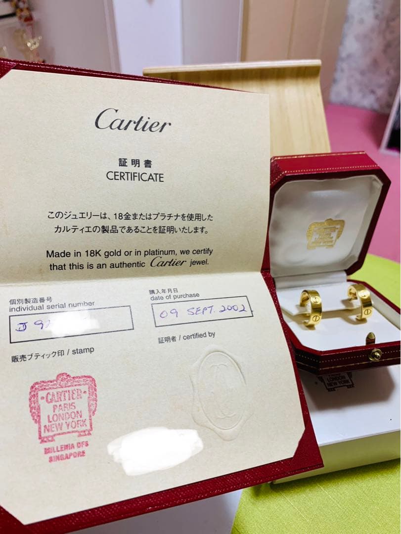 カルティエ ラブピアス18KゴールドCartier 証明書付き - メルカリ