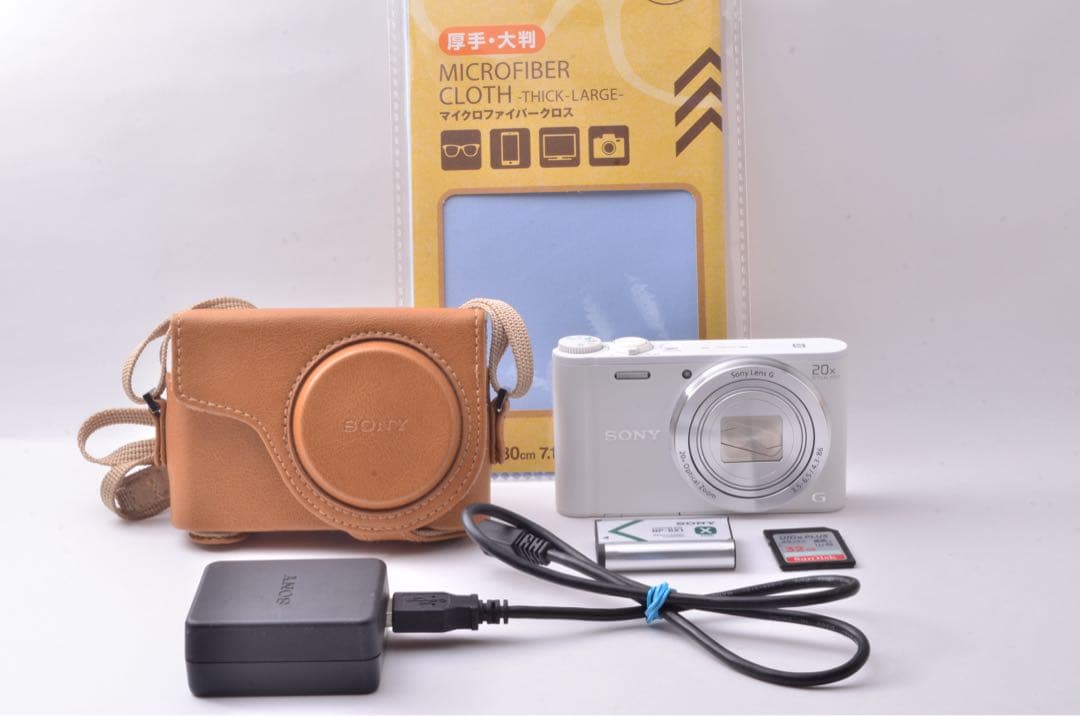 【Wi-Fi転送機能】【美品】【本革ケース】20倍ズーム　ソニーWX350