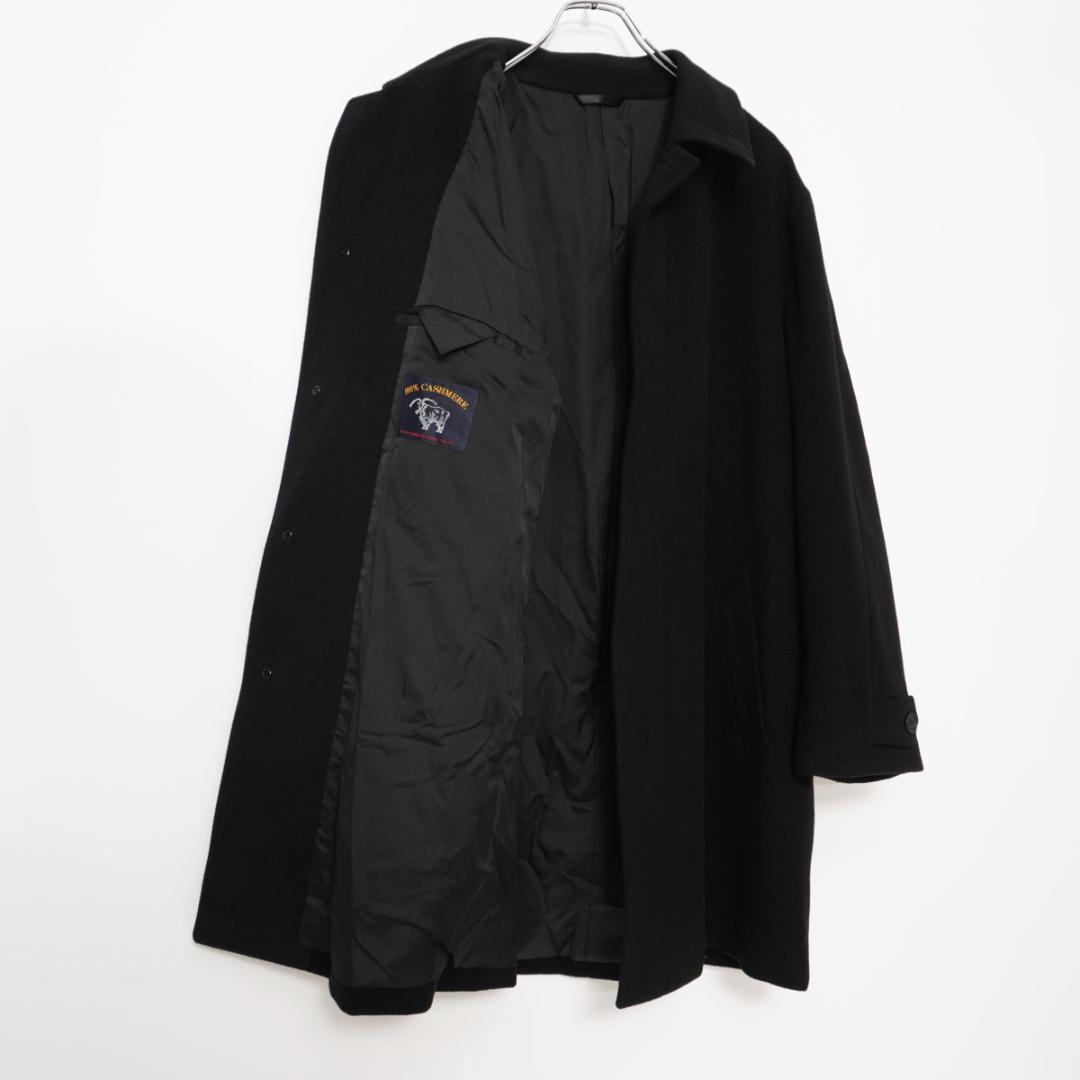キンロックアンダーソン カシミヤ100％ チェスターコート 黒 LL*LD912