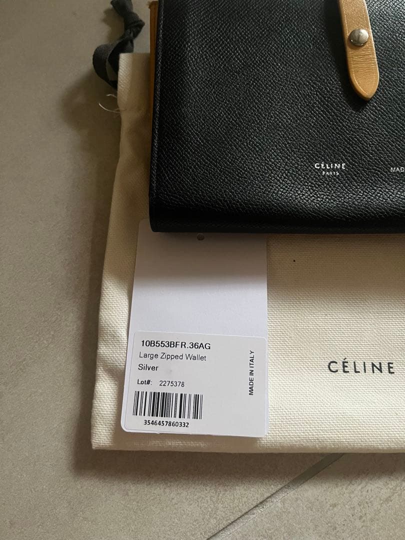 【美品】CELINE セリーヌ 長財布 バイカラー ブラック×マスタードイエロー