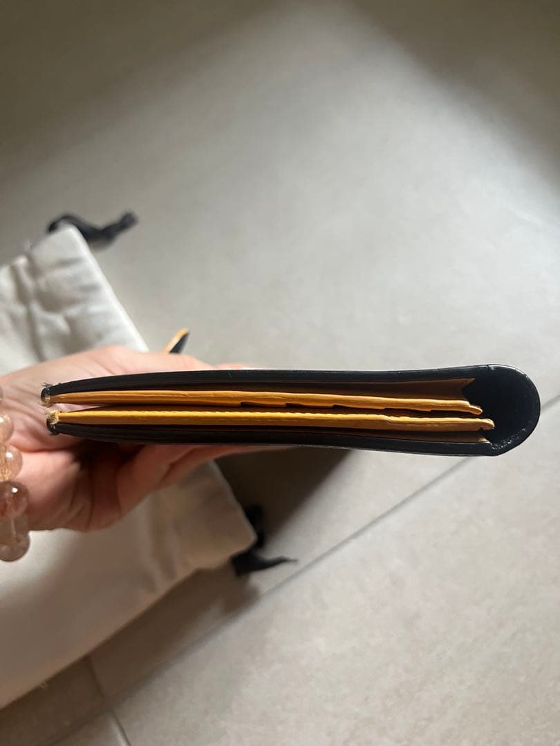 【美品】CELINE セリーヌ 長財布 バイカラー ブラック×マスタードイエロー