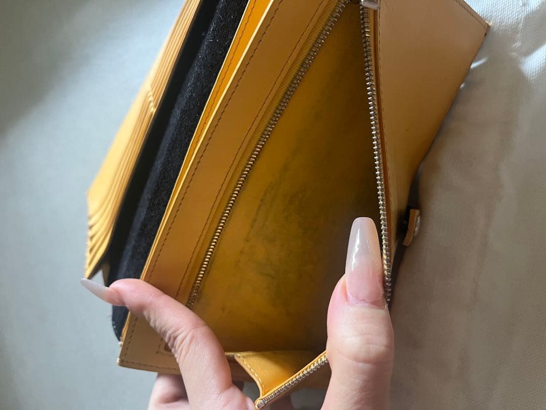 【美品】CELINE セリーヌ 長財布 バイカラー ブラック×マスタードイエロー