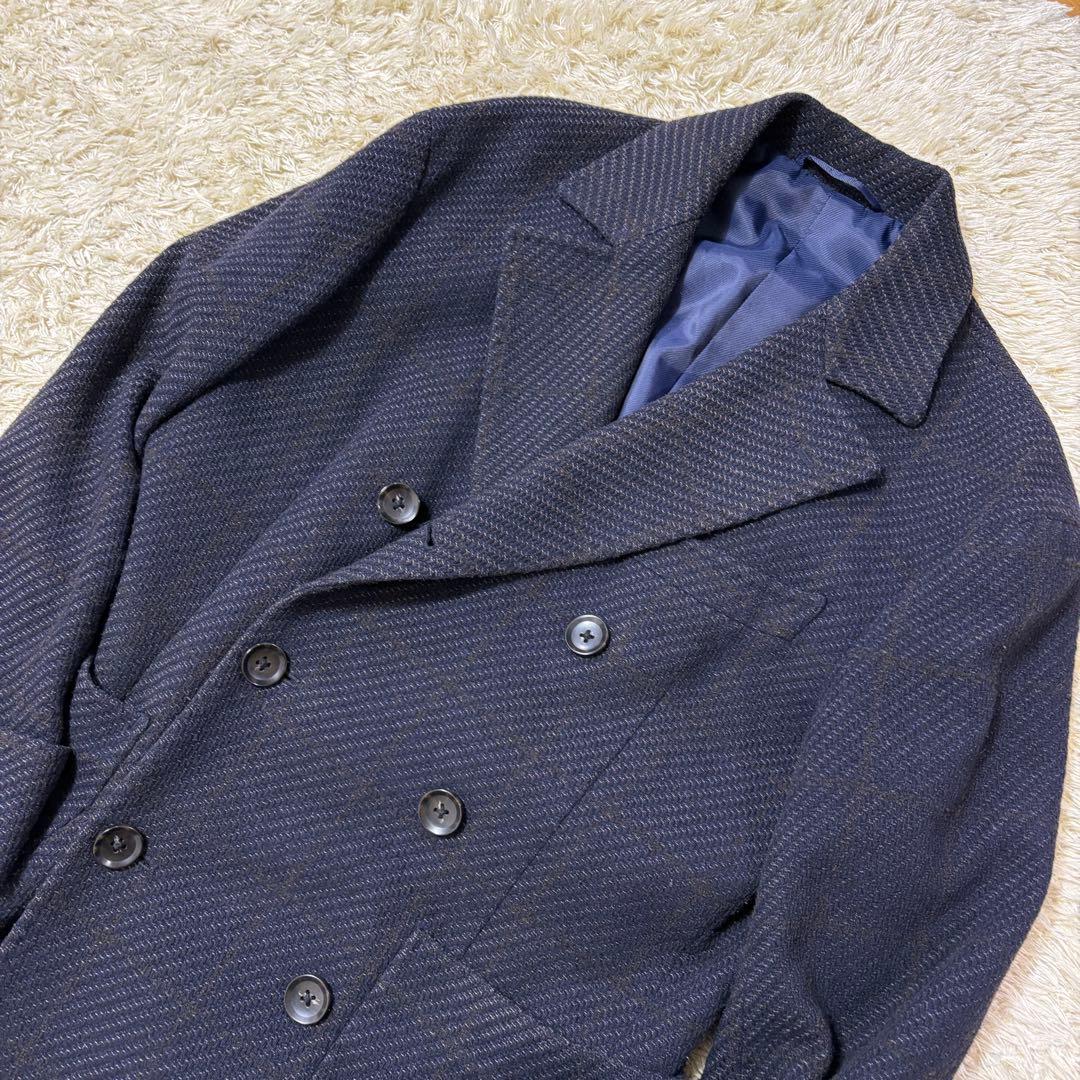 美品 尾州ウール ロングダブルブレスト チェスターコート スーツセレクト