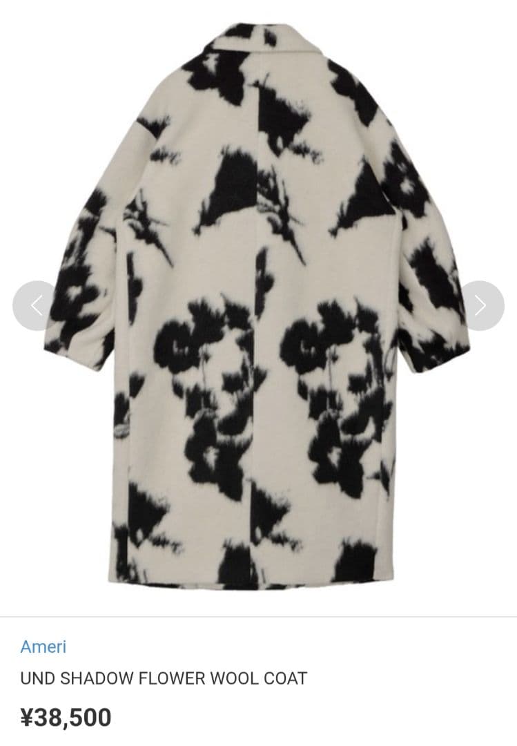 Ameri　UND SHADOW FLOWER WOOL COAT