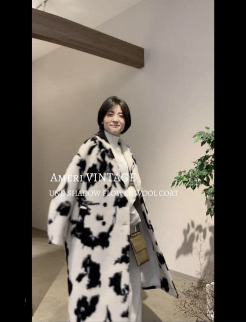 Ameri　UND SHADOW FLOWER WOOL COAT