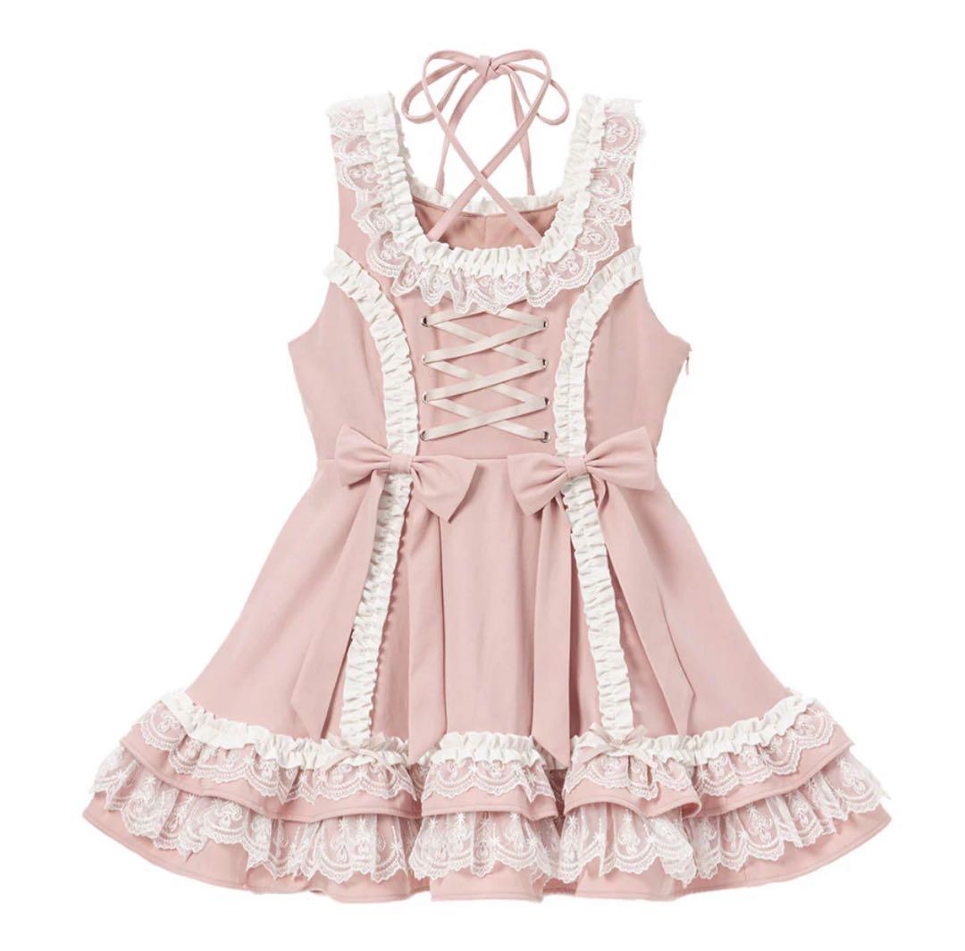 夢展望 Dear My Love ミルフィーユフリルジャンパースカート mini