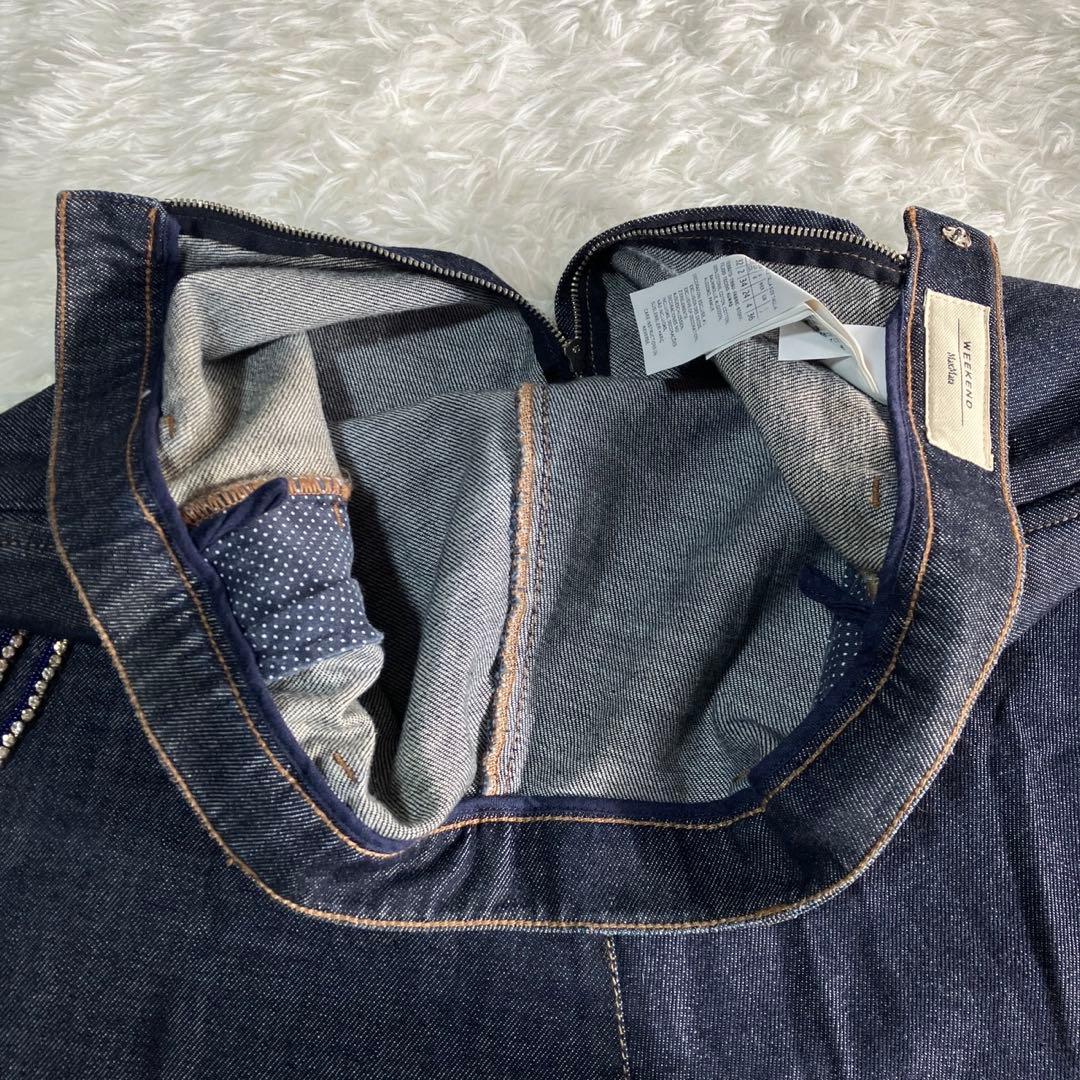 美品 Max Mara WEEKEND スカート デニム ラインストーン