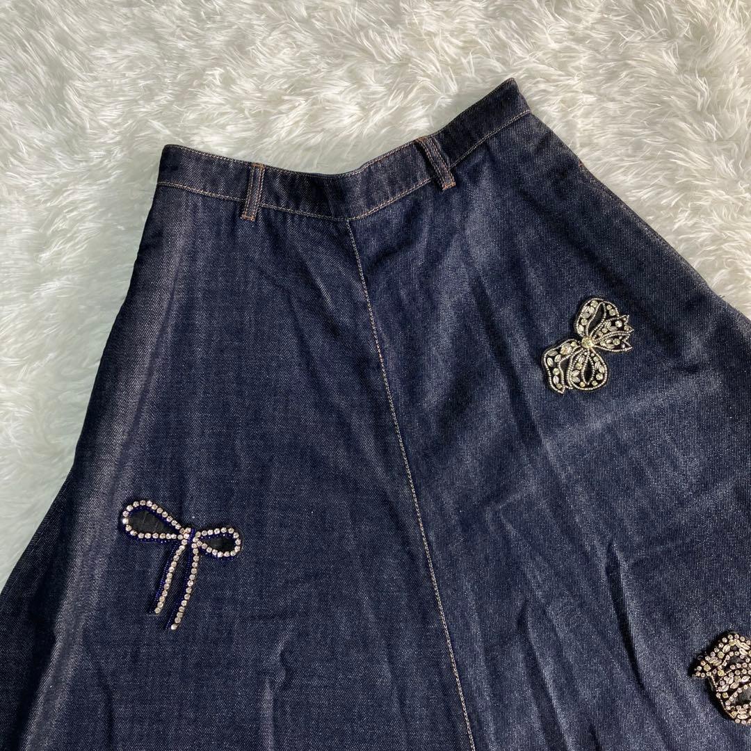 美品 Max Mara WEEKEND スカート デニム ラインストーン