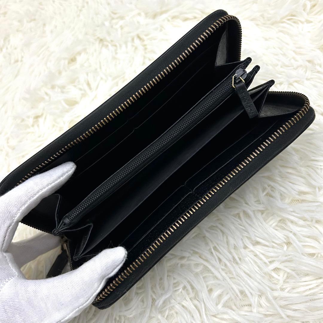 【美品】GUCCI グッチ GGマーモント レザー ラウンドファスナー 長財布