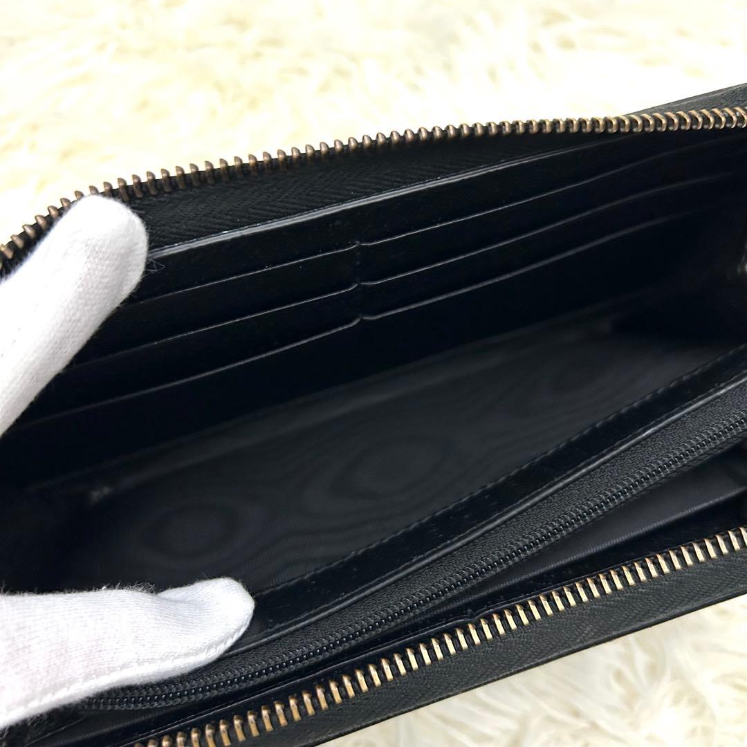 【美品】GUCCI グッチ GGマーモント レザー ラウンドファスナー 長財布