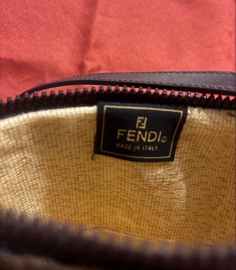 FENDI フェンディ ズッカ柄 ハンドバッグ ポーチ 小物入れ ブラウン