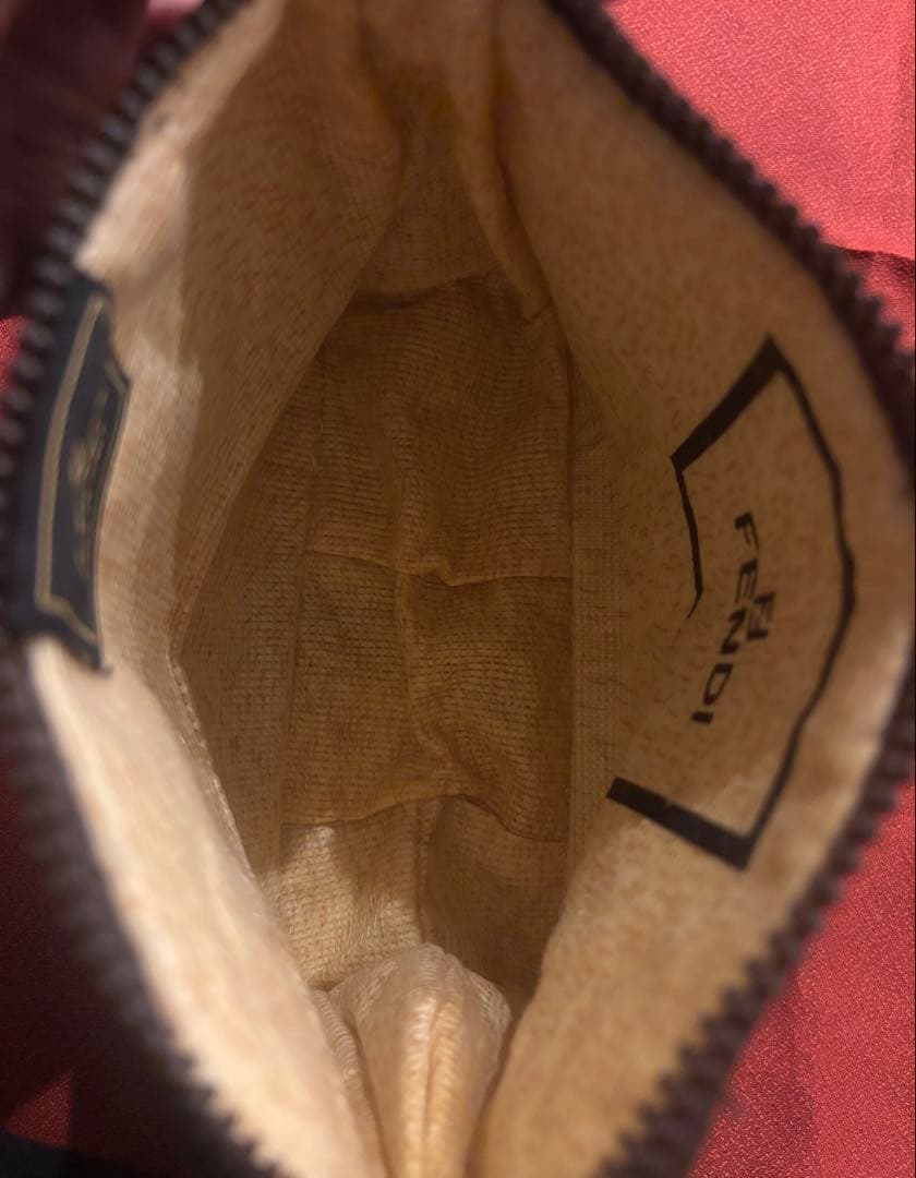 FENDI フェンディ ズッカ柄 ハンドバッグ ポーチ 小物入れ ブラウン