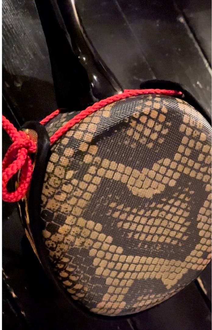 三線本体 黒と金の蛇柄 ケース付き