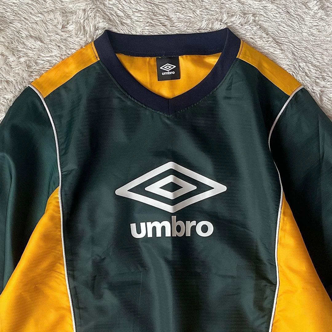 美品】アンブロ ピステ 上下セットアップ ロゴプリント 緑×黄 メンズXL