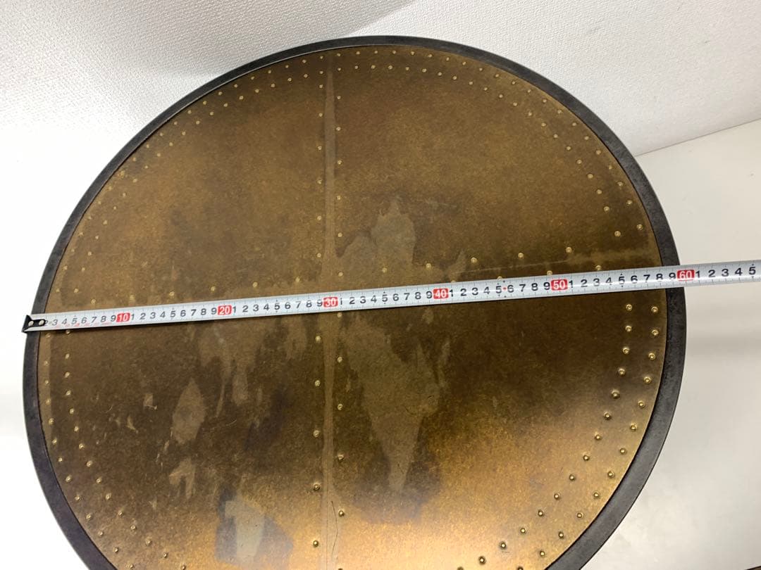 関家具 エルマ ラウンドサイドテーブル60 真鍮板 Φ60cm