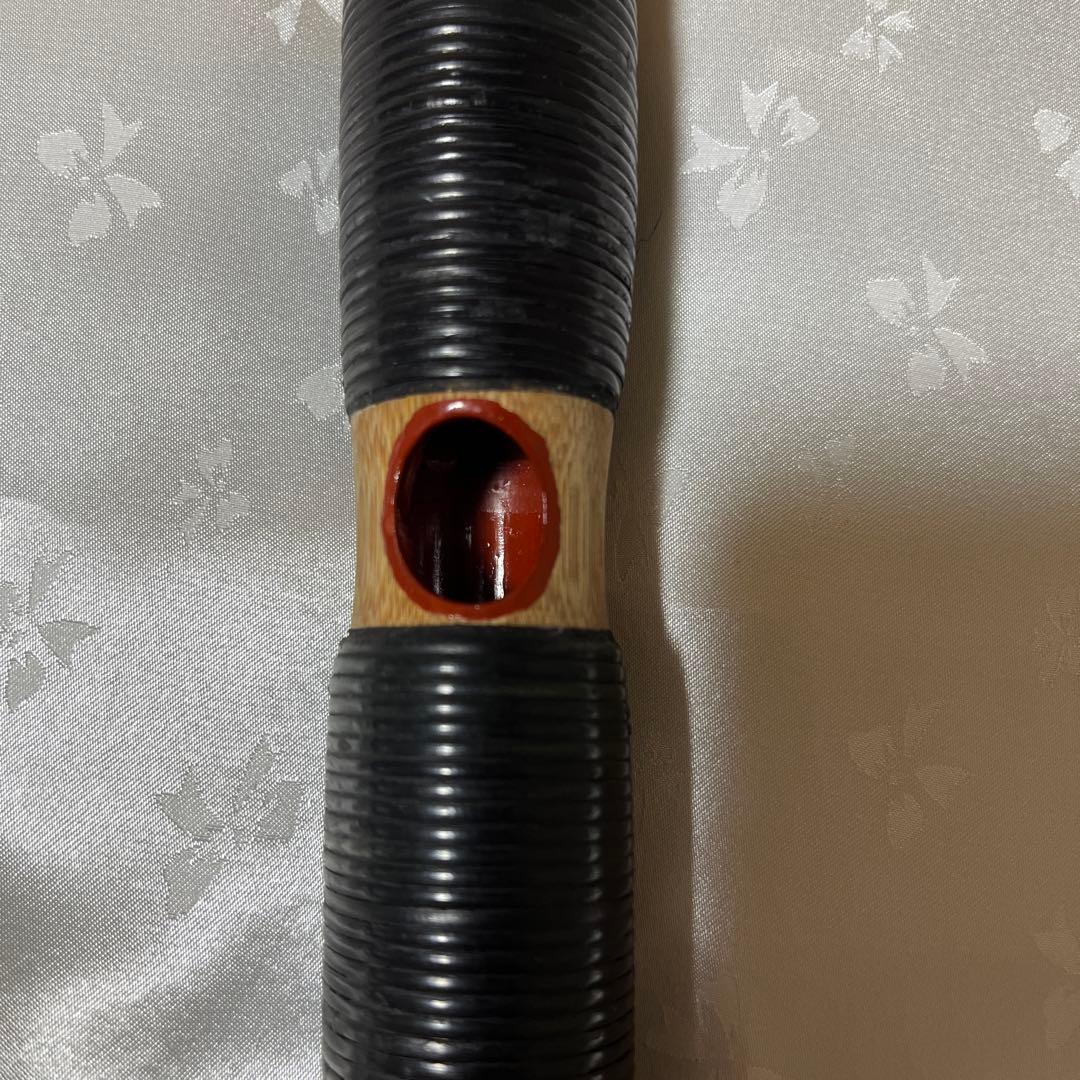 天然煤真竹八つ割管籐巻き龍笛　内袋付