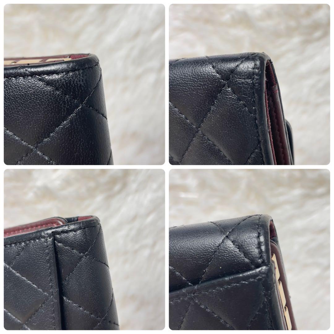 美品　CHANEL シャネル　マトラッセ　ラムスキン　ブラック　キーケース