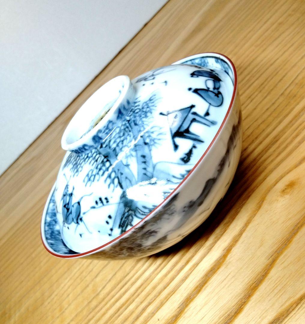 清水焼 京焼 大野瑞昭 染付山水飯茶碗