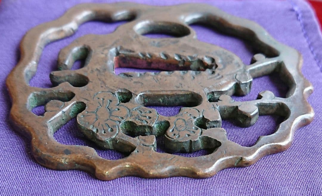 稀少 日本刀 刀鍔 銅製 江戸後期 江戸時代