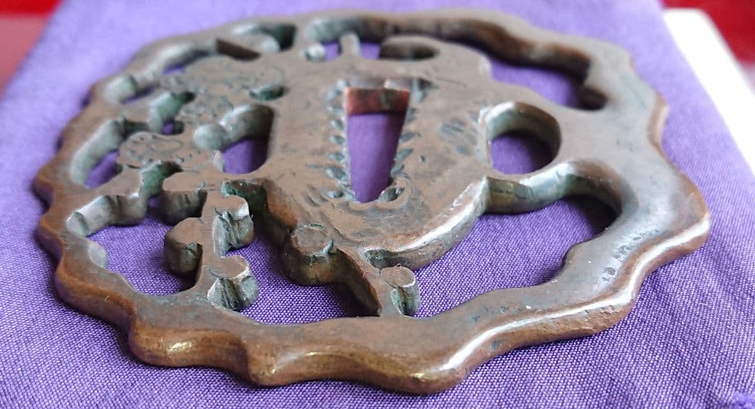 稀少 日本刀 刀鍔 銅製 江戸後期 江戸時代