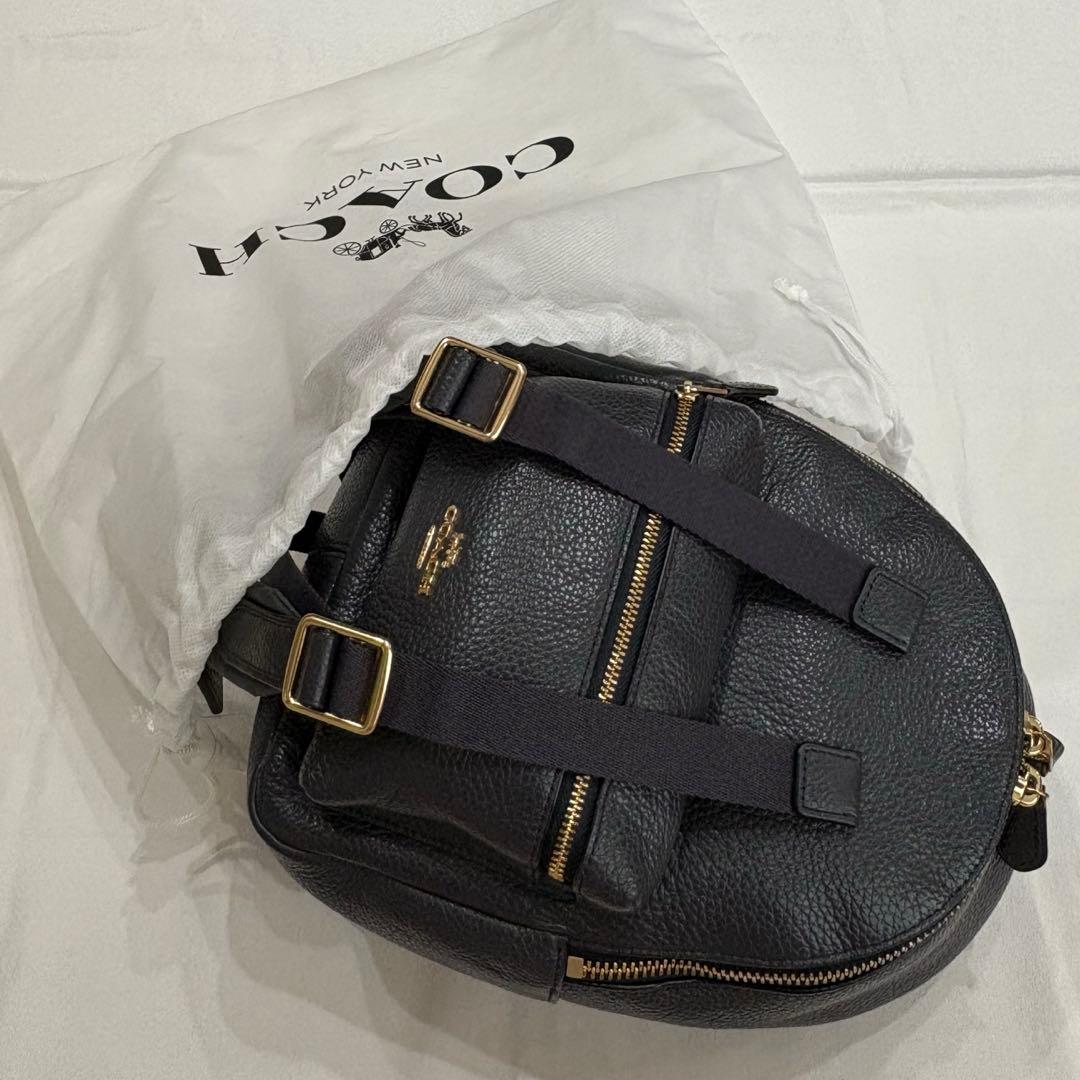 【美品】COACH コーチ ミニ リュック バッグ ネイビー ミニチャーリー