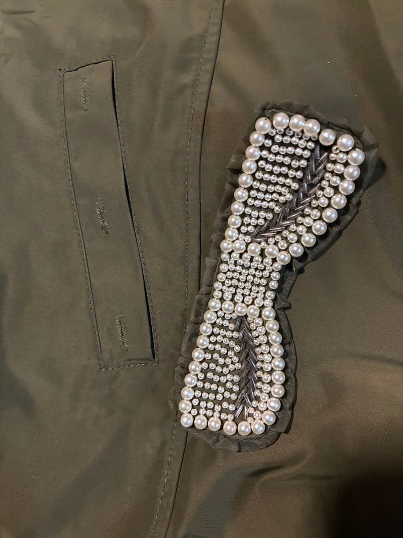 フランシュリッペ モッズコート　ライナー付き　パールリボン