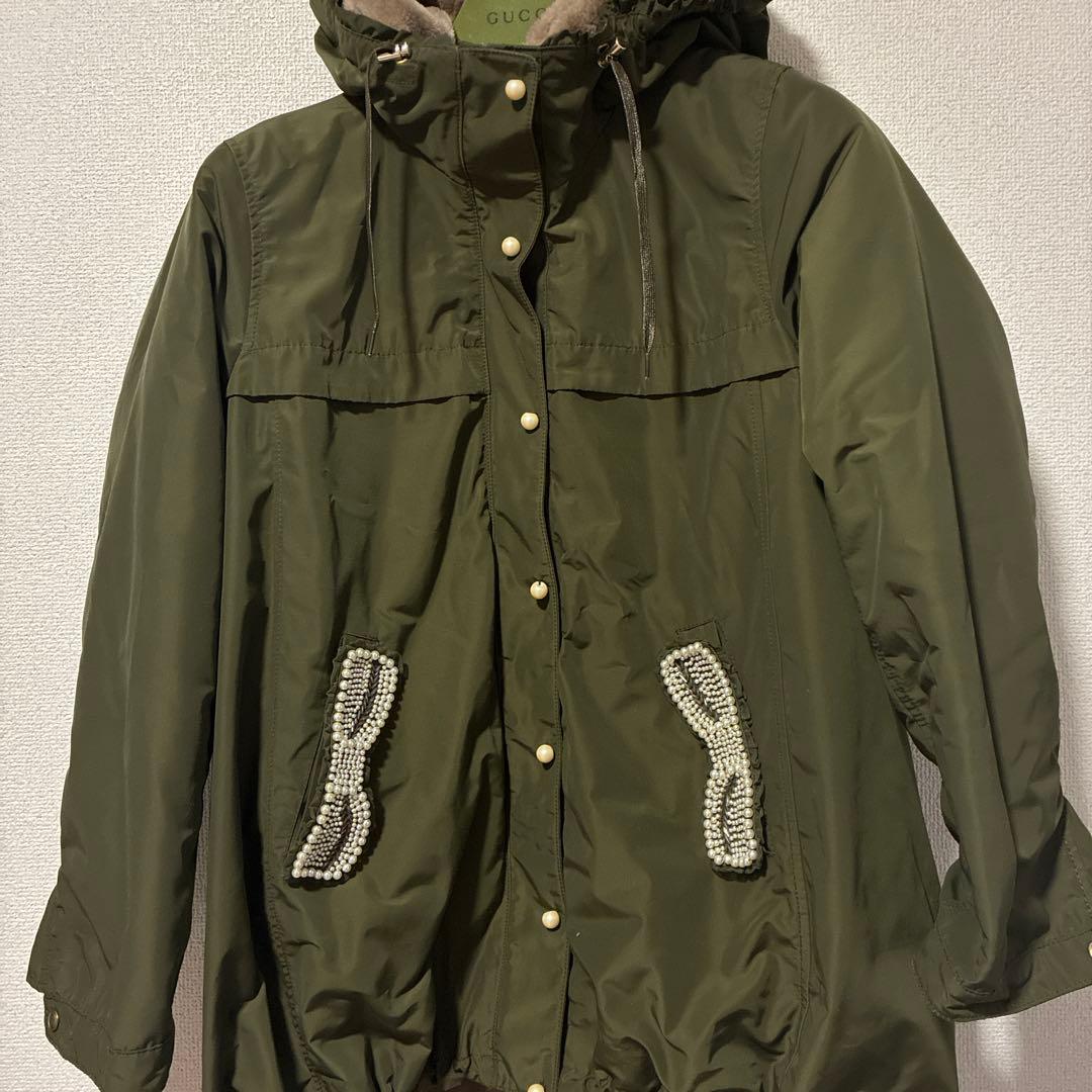 フランシュリッペ モッズコート　ライナー付き　パールリボン