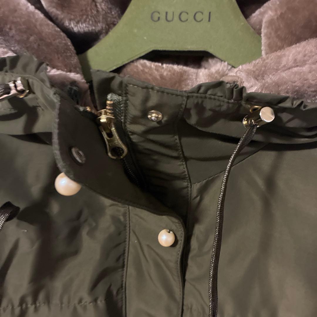 フランシュリッペ モッズコート　ライナー付き　パールリボン