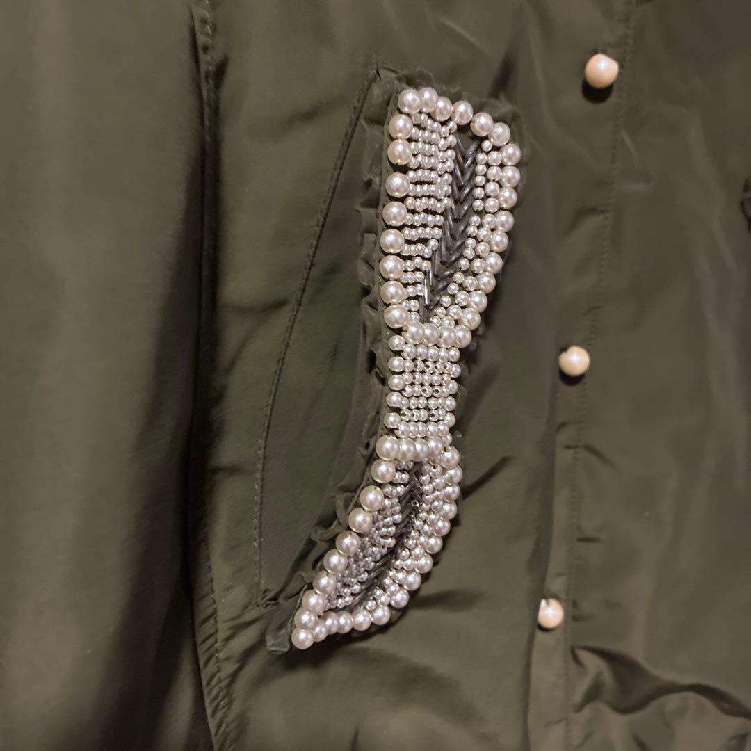 フランシュリッペ モッズコート　ライナー付き　パールリボン