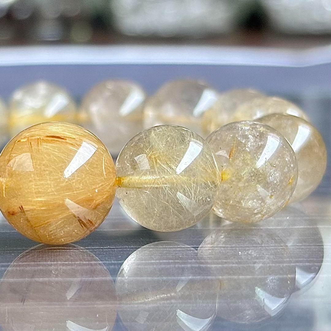 けんや　15.5mm　ゴールドルチルクォーツ　大玉 天然石