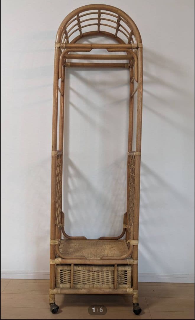 籐 家具 ハンガーラック ラタン ヴィンテージ 藤 - メルカリ