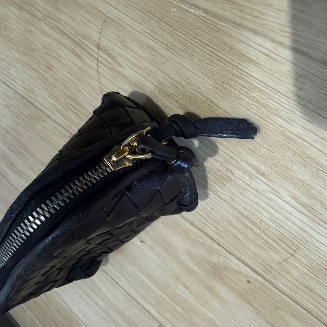 ボッテガヴェネタ イントレチャート ポーチ 小物入れ コスメ ダークブラウン