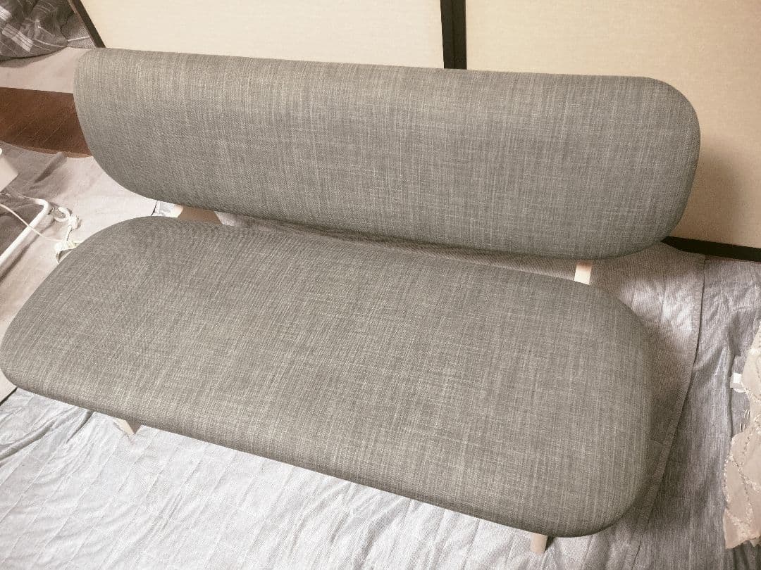 ニトリ　リラックスワイド 　リビングダイニングチェア　ベンチ　グレー　2人用