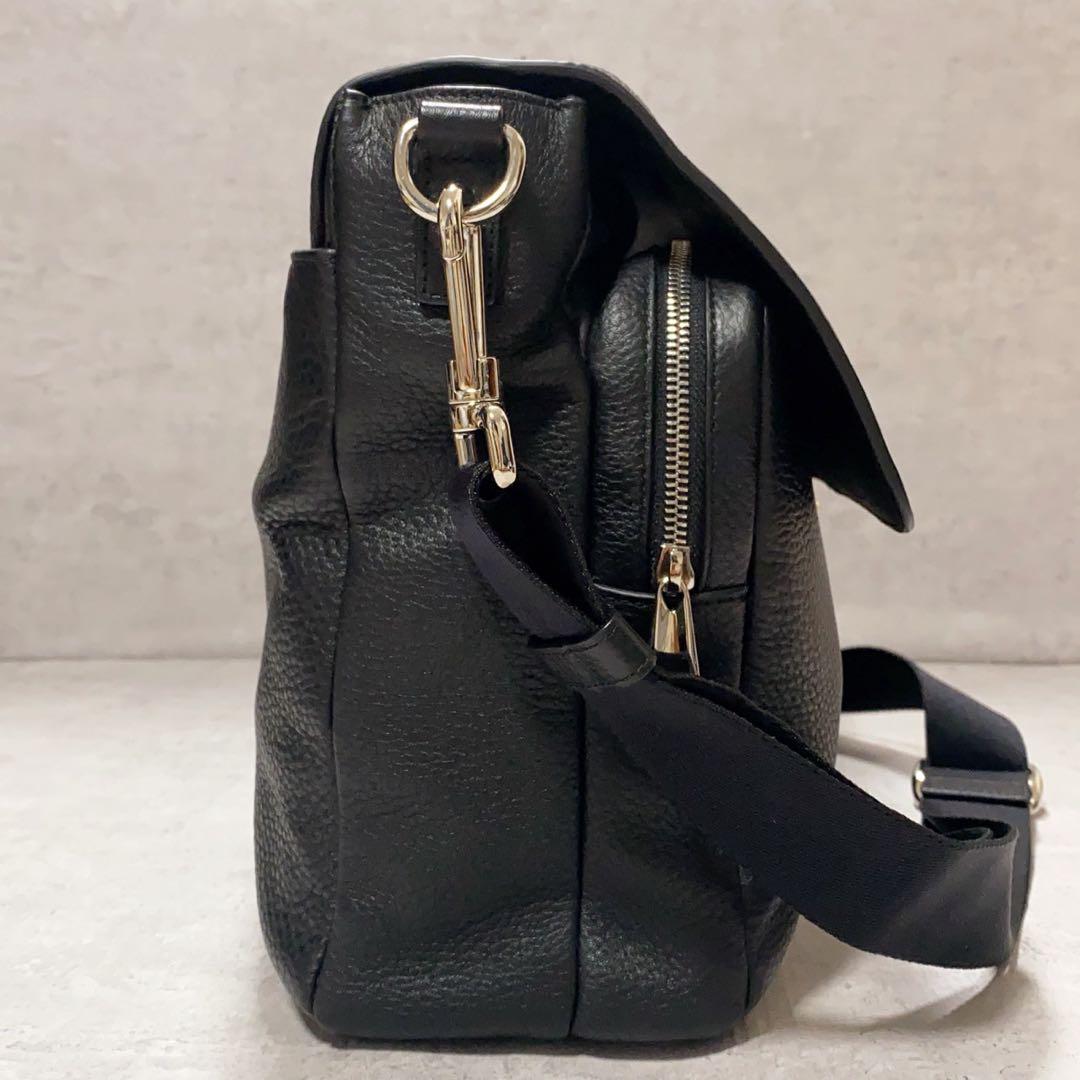 極美品✨BALLY バリー メッセンジャーバッグ 斜め掛け 大容量 A4収納 黒