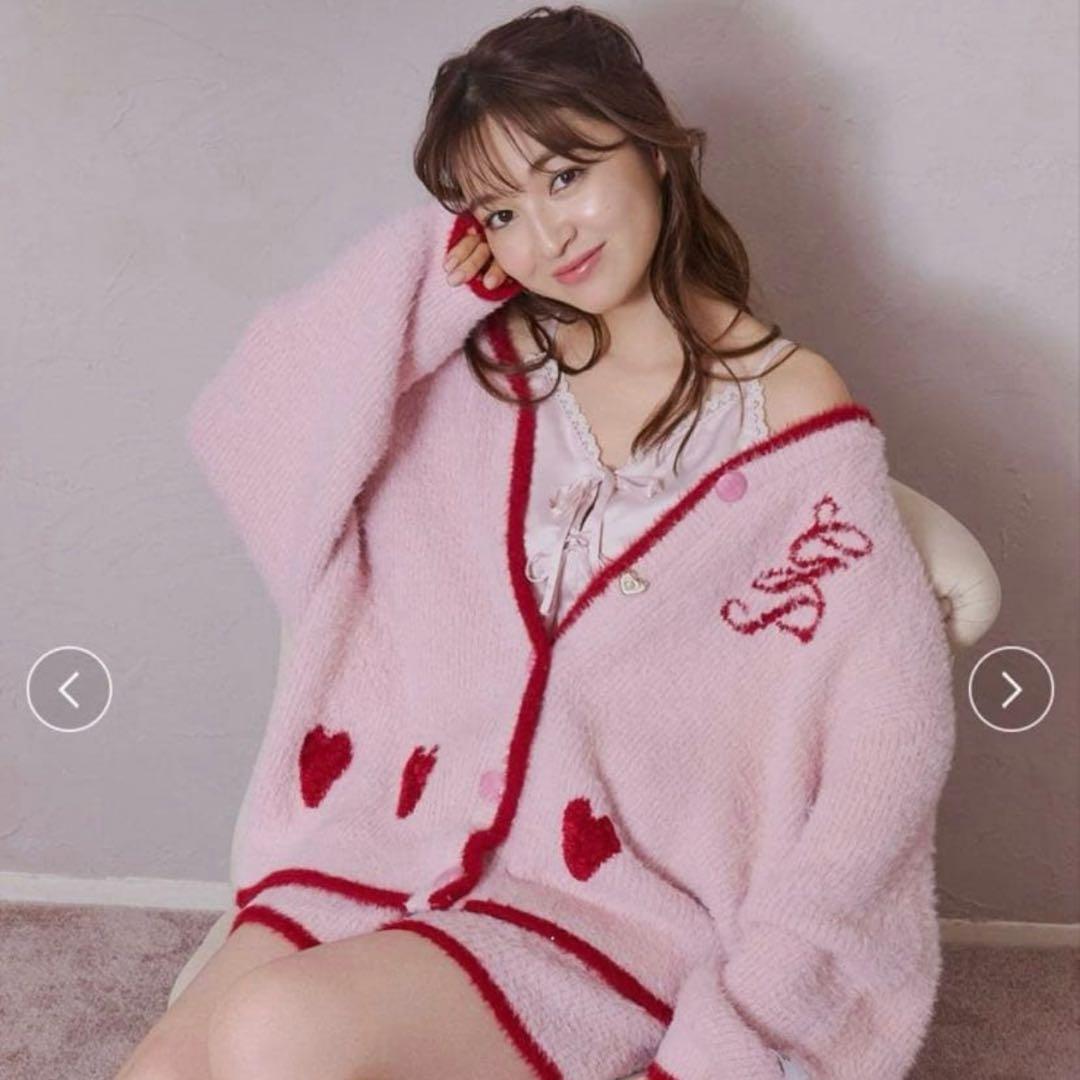 ラメフェザーカーディガン ピンク ジェラピケ - メルカリ