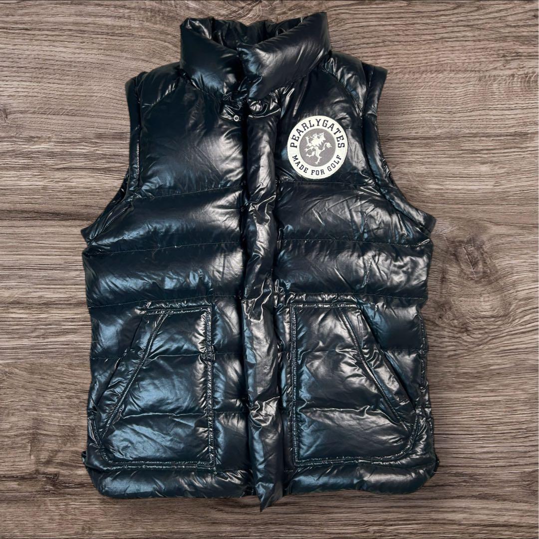 【美品】パーリーゲイツ 2WAY ダウンジャケット ベスト 黒 サイズ4 軽量