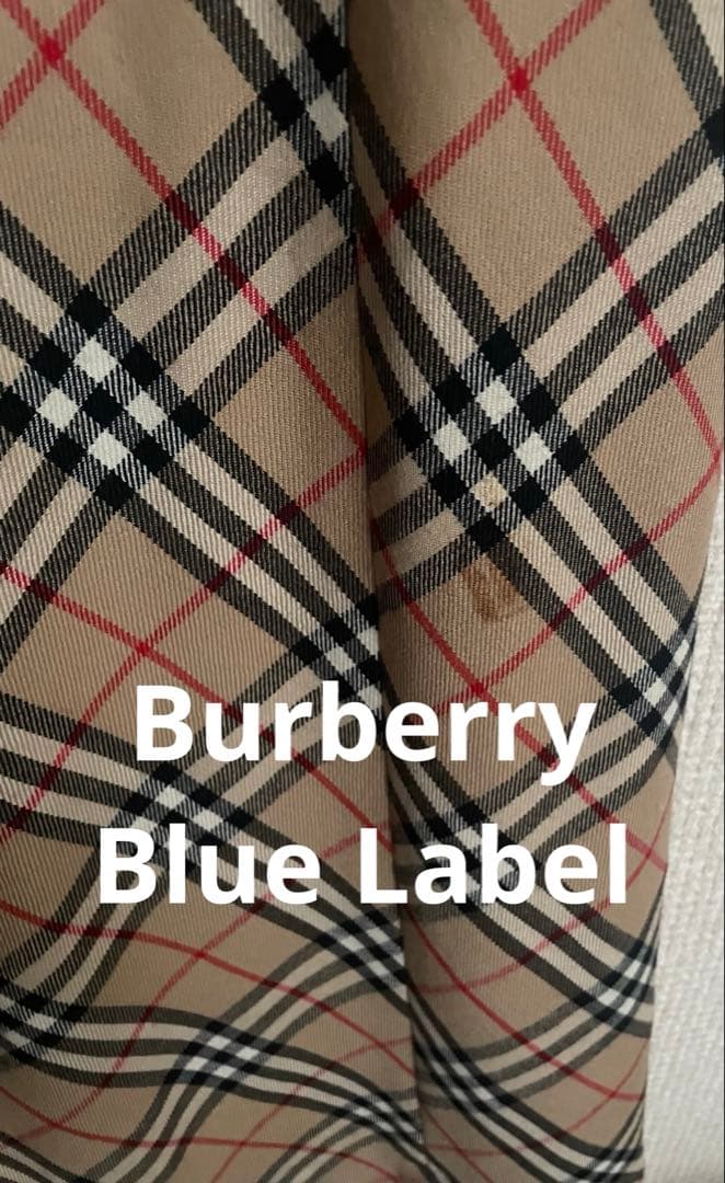 【バーバリーブルーレーベル】ジャンパースカート　ベージュチェック　サイズ38