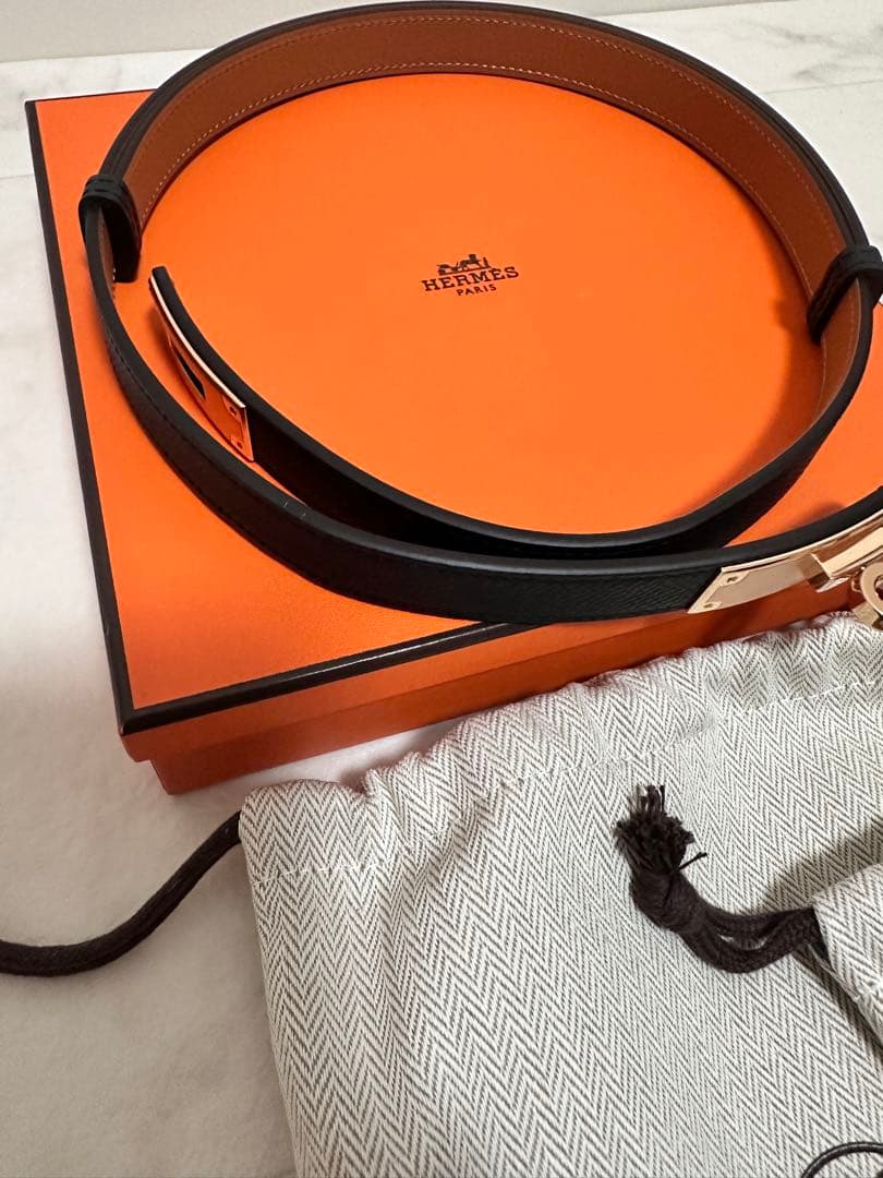 HERMES ケリーベルト ノワール　PG K刻印
