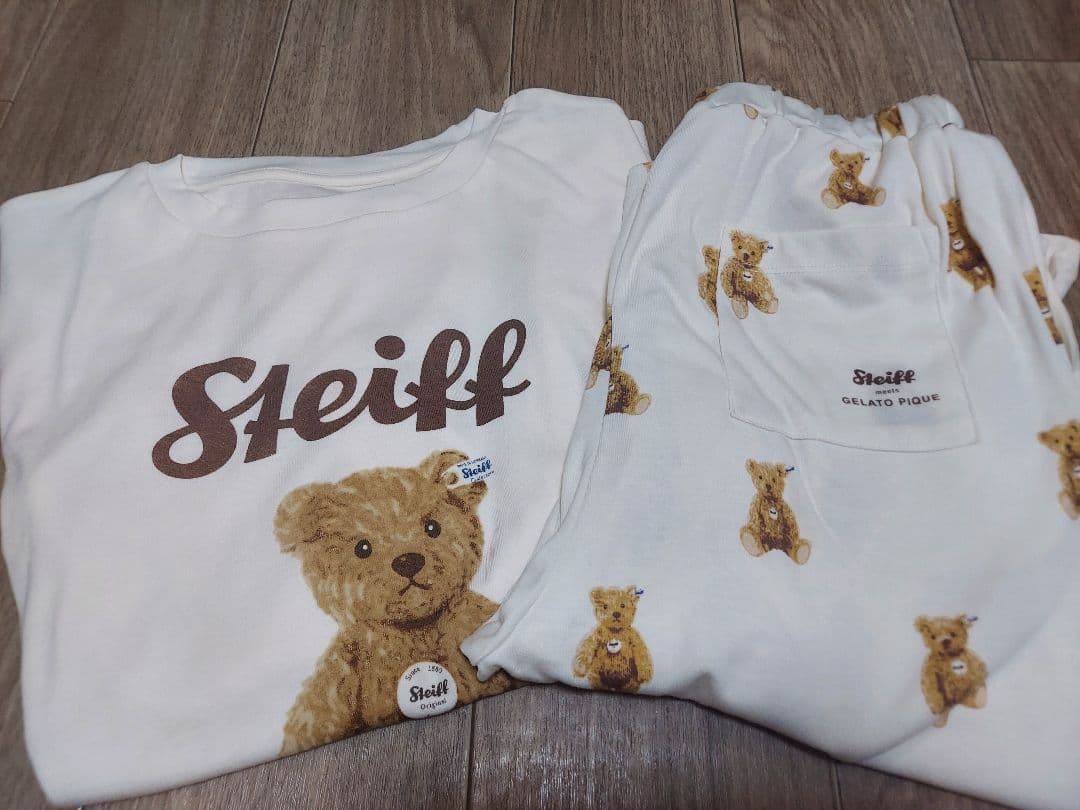 新品未使用 ジェラートピケ Steiffテディベアベア 上下セット - メルカリ