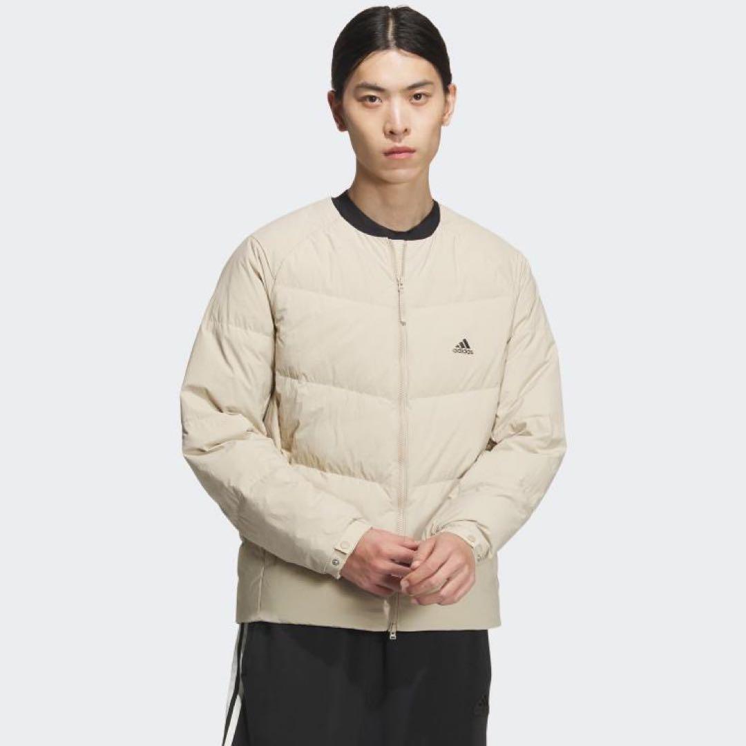 新品1.8万 adidas クルーネック 軽量ダウンジャケット XL