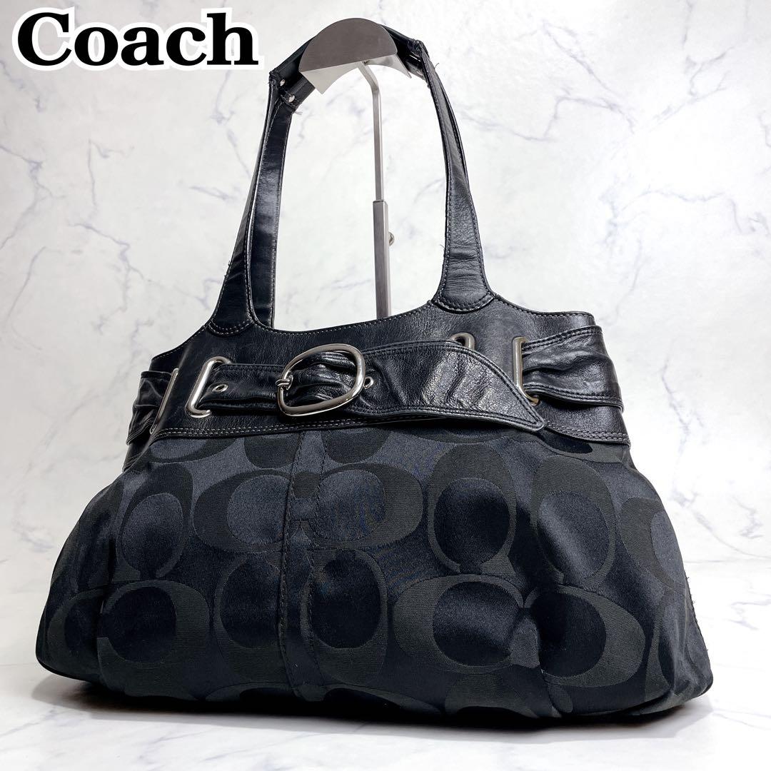 COACH ハンドバッグ シグネチャー キャンバス レザー ショルダー