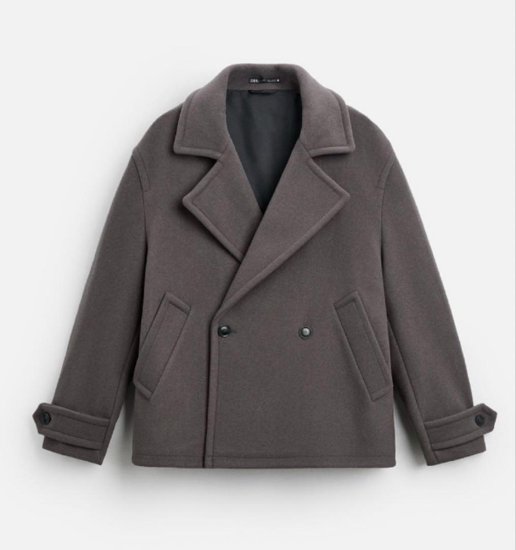 ZARA クロップドウールブレンドコート サイズM - メルカリ