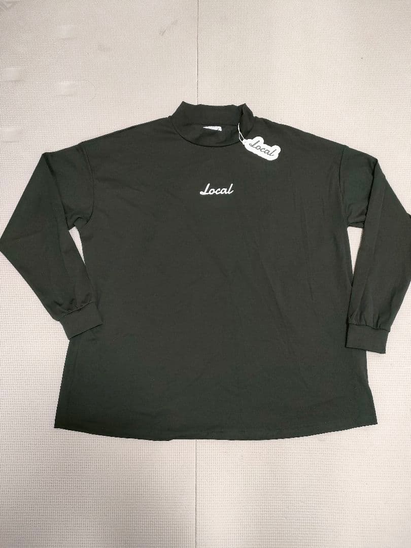 新品　LOCAL GOLF モックネック S/M 黒　ロンT シャツ　ゆったり