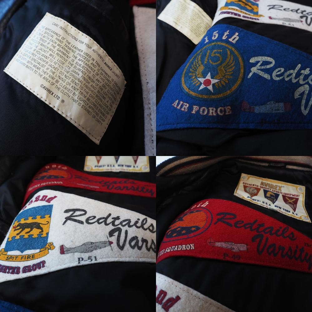 AVIREX 襟付き ショート丈 短丈 オールレザースタジャン 茶芯 本革