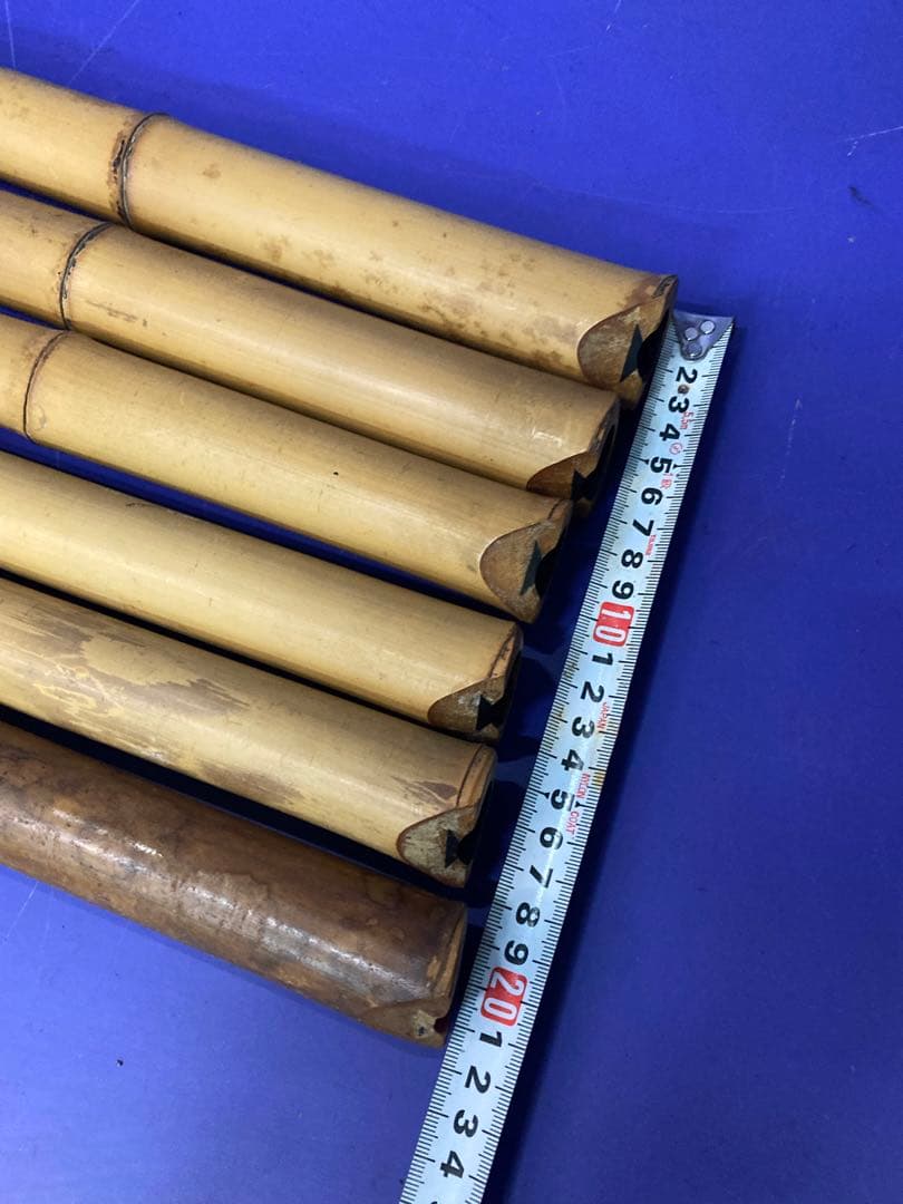 G）アンティーク 尺八 竹製 和楽器 レトロ 竹菅楽器 6本セット