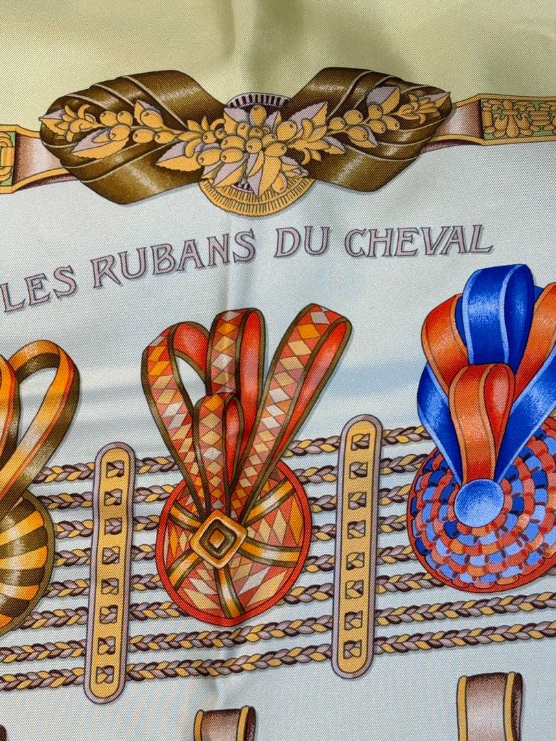 HERMES エルメス カレ90 馬のリボン飾り スカーフ