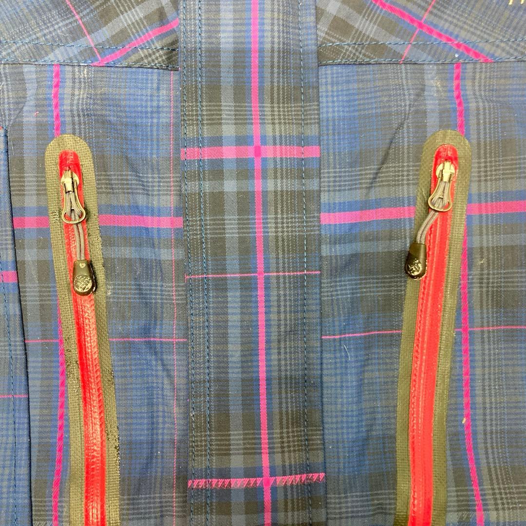 新品　訳あり　Columbia スキーウェア　チェック柄　Mサイズ　ネイビー